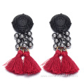 Beaded Bridal Tassel Earrings Seed Beads Earstuds Earrings